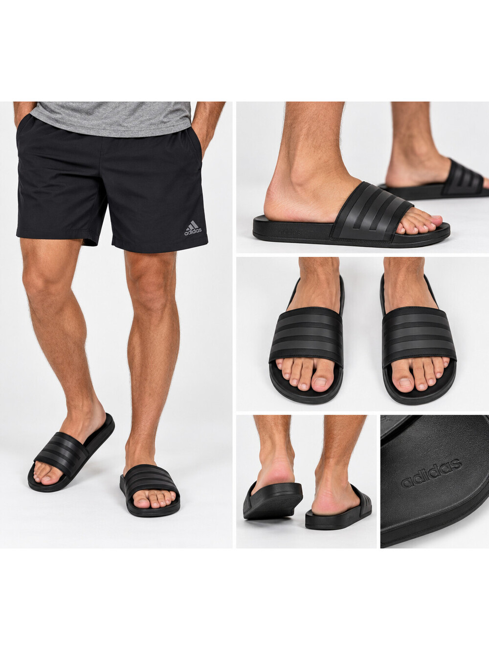 Adidas Adilette Comfort Slides Men’s Size 17 Black Slip On Sandals NWT No Box